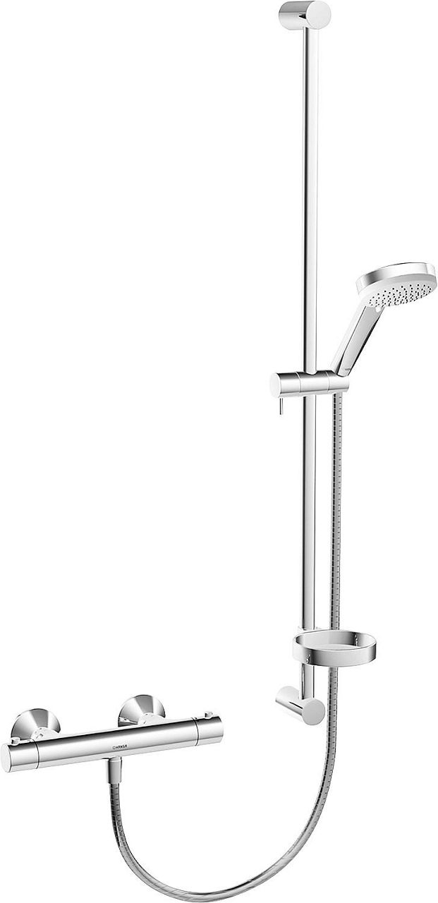 Brause-Set Hansa Hansaunita Brausestange 900 mm Handbrause Ø 100 mm + Thermostat chrom