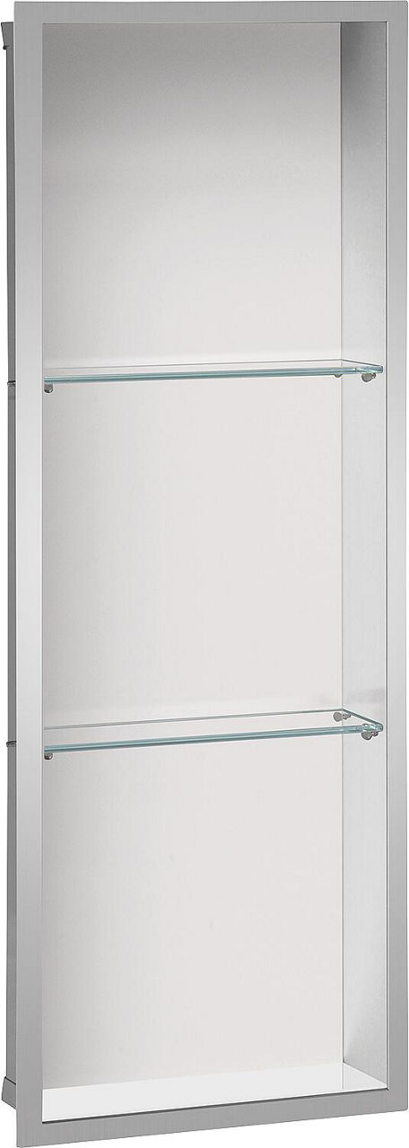 Wandnische 3 Fächer BxHxT: 324x924x150 mm weiße Glasrückwand