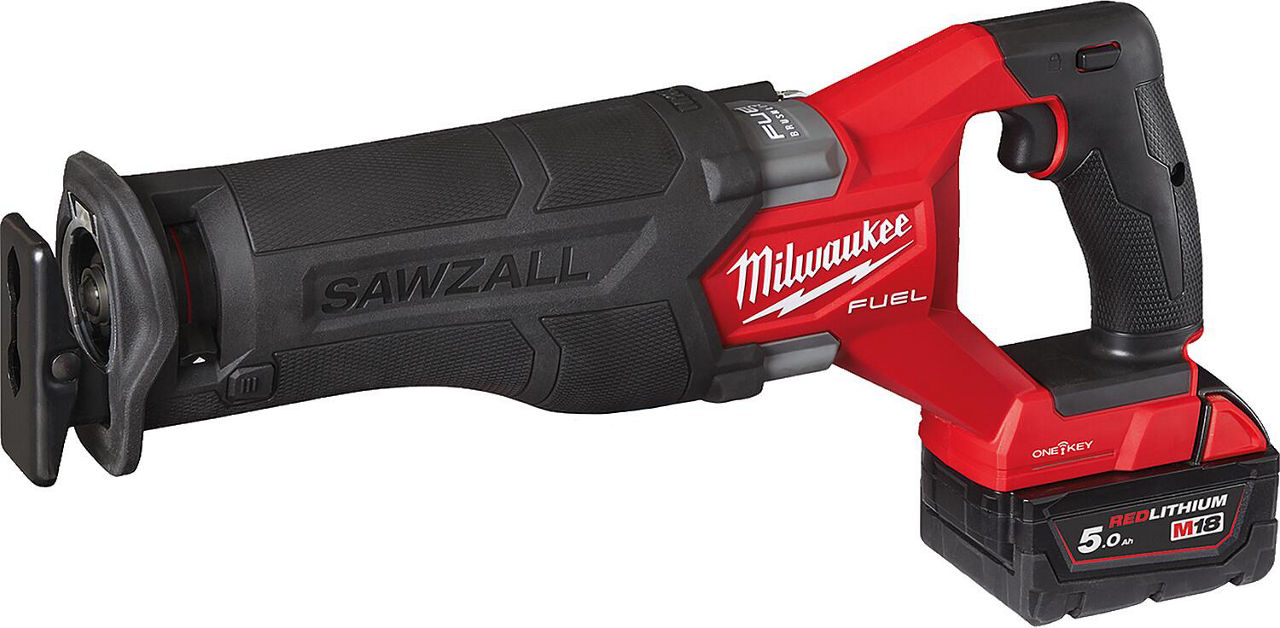 Akku-Säbelsäge Milwaukee M18ONEFSZ-502X, 18V mit 2x 5,0 Ah Akkus und Ladegerät Akku-Säbelsäge Milwaukee M18ONEFSZ-502X, 18V mit 2x 5,0 Ah Akkus und Ladegerät