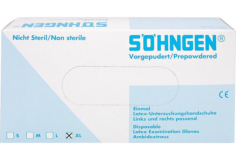 Latex Schutzhandschuhe gepudert, Größe XL, VPE=100 Stück, 1010437