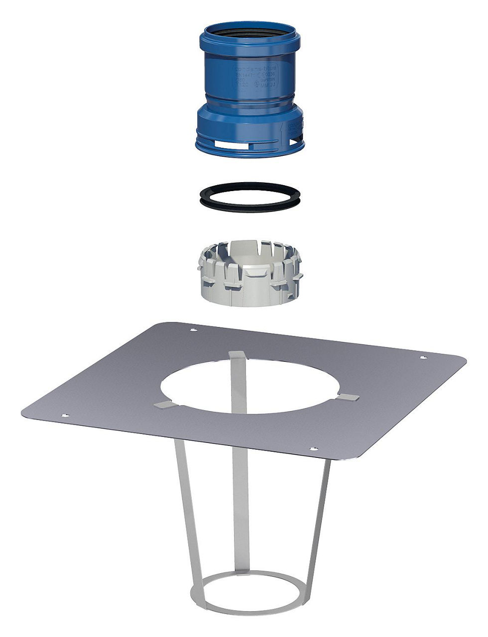 CondensBlue Kaminschacht- abdeckung, Edelstahl, flex DN80 + Adapter flex/starr CondensBlue Kaminschacht- abdeckung, Edelstahl, flex DN80 + Adapter flex/starr