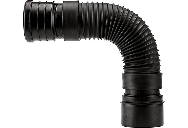 PE WC-Anschlussrohr flexibel, gerade, DN 90/ DN 100 3-fach verstellbar PE WC-Anschlussrohr flexibel, gerade, DN 90/ DN 100 3-fach verstellbar