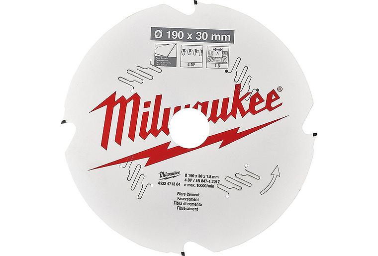 Kreissägeblatt Milwaukee Ø 190x30 mm, 4 Z Flachzahn Diamant, für Faserzement Kreissägeblatt Milwaukee Ø 190x30 mm, 4 Z Flachzahn Diamant, für Faserzement