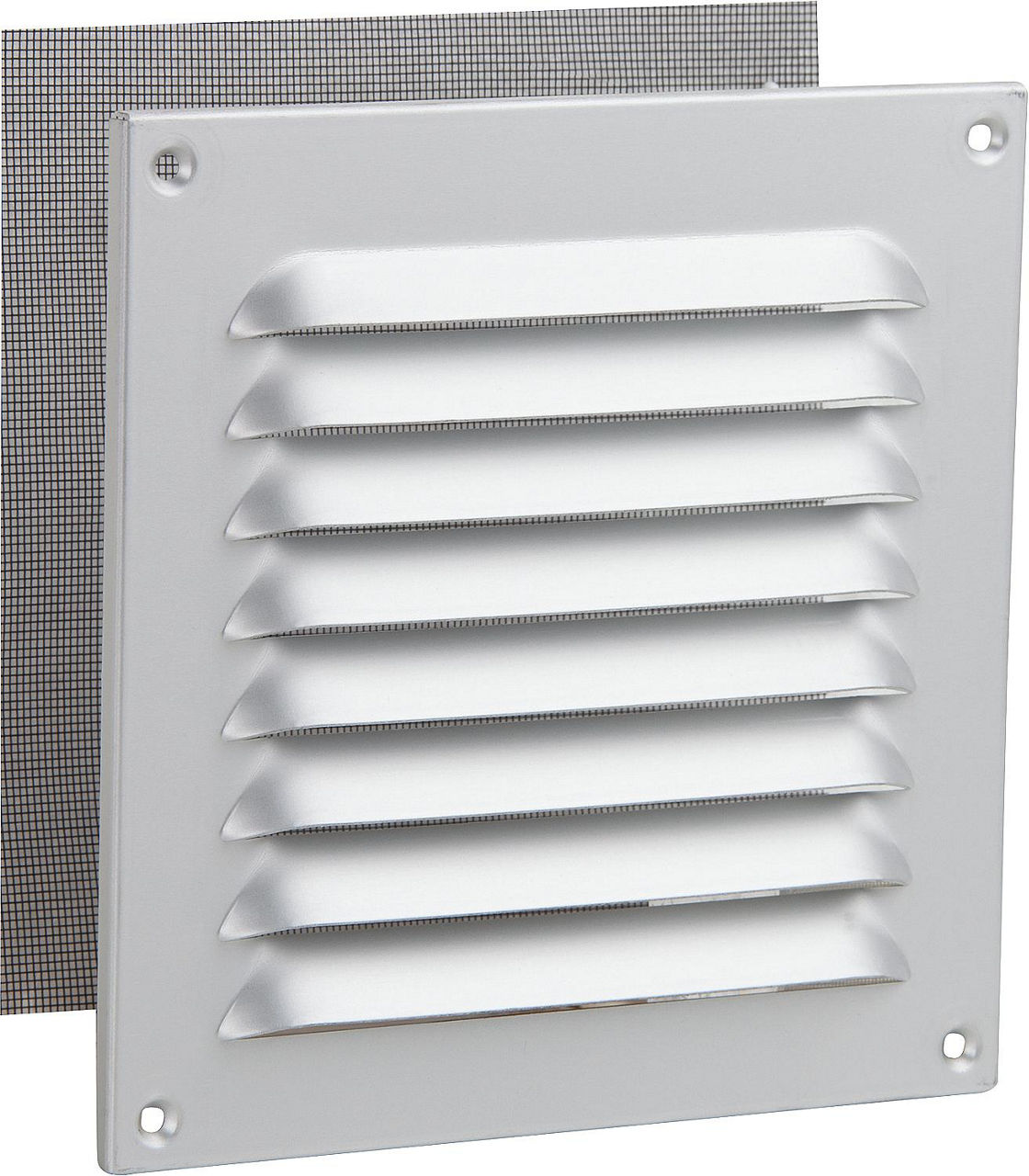 Wetterschutzgitter,Alu eloxiert 150x150 mm mit Insektenschutz Schrauben und Dübeln Wetterschutzgitter,Alu eloxiert 150x150 mm mit Insektenschutz Schrauben und Dübeln