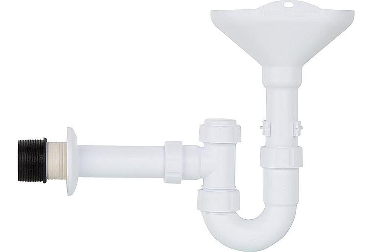 Trichtersiphon DN40/50/56 Kunststoff weiß, mit Kugel- verschluss/Reinigungsöffnung