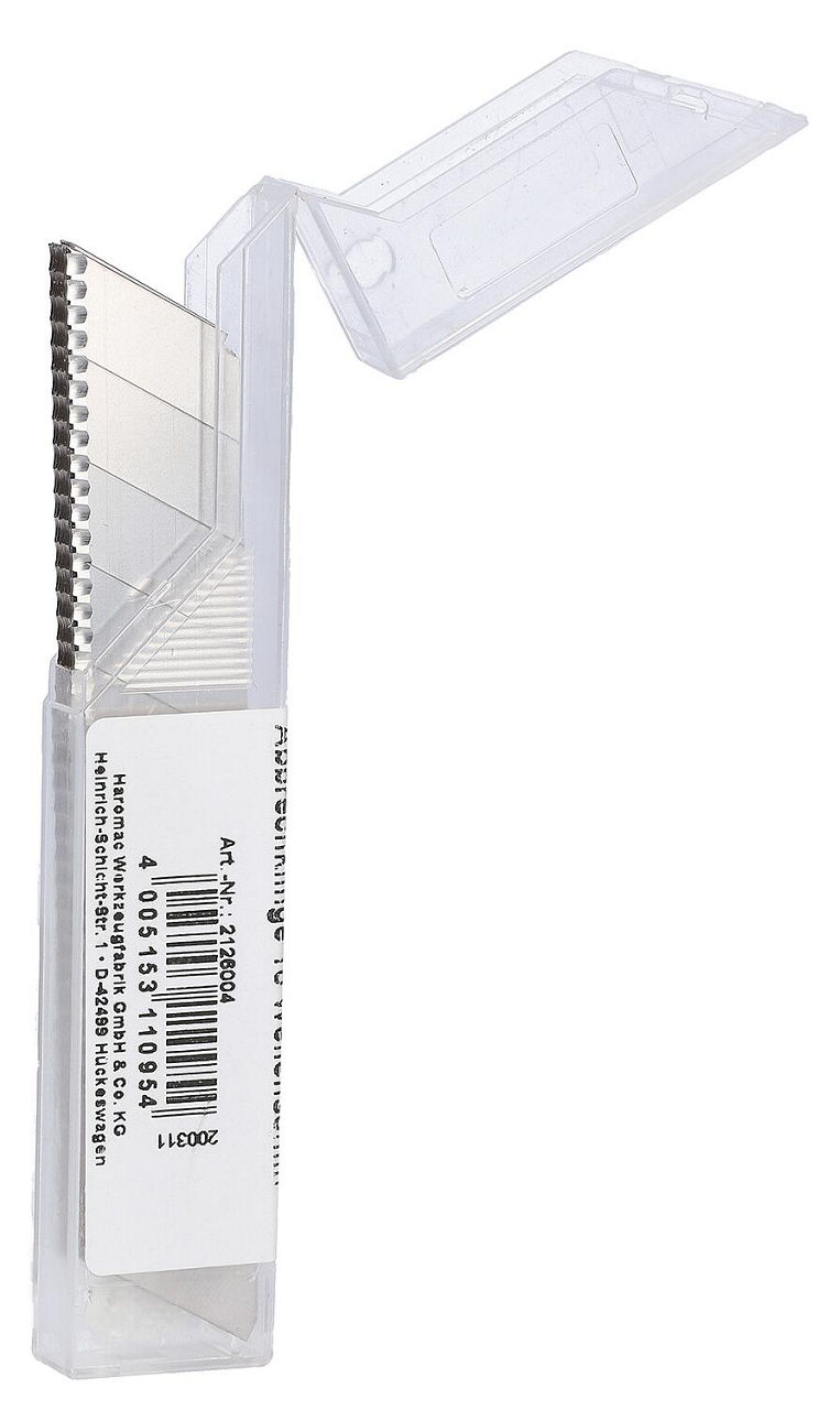 Ersatzklingen Wellenschliff Kiesel für Universalmesser, Klingenbreite (mm): 18, VPE = 10 Stück~n~ Ersatzklingen Wellenschliff Kiesel für Universalmesser, Klingenbreite (mm): 18, VPE = 10 Stück~n~