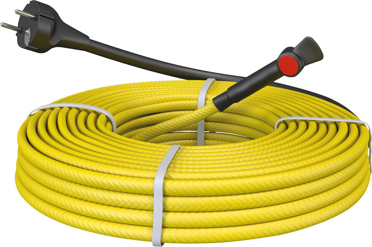 Frostschutz-Kabel f.Metallrohre, steckerfertig mit Thermostat, 14 Meter - 140W
