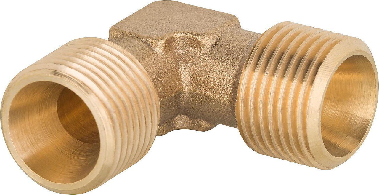 Winkelnippel aus Messing 1/4" x 1/4" zyl. b/s Innenkonus