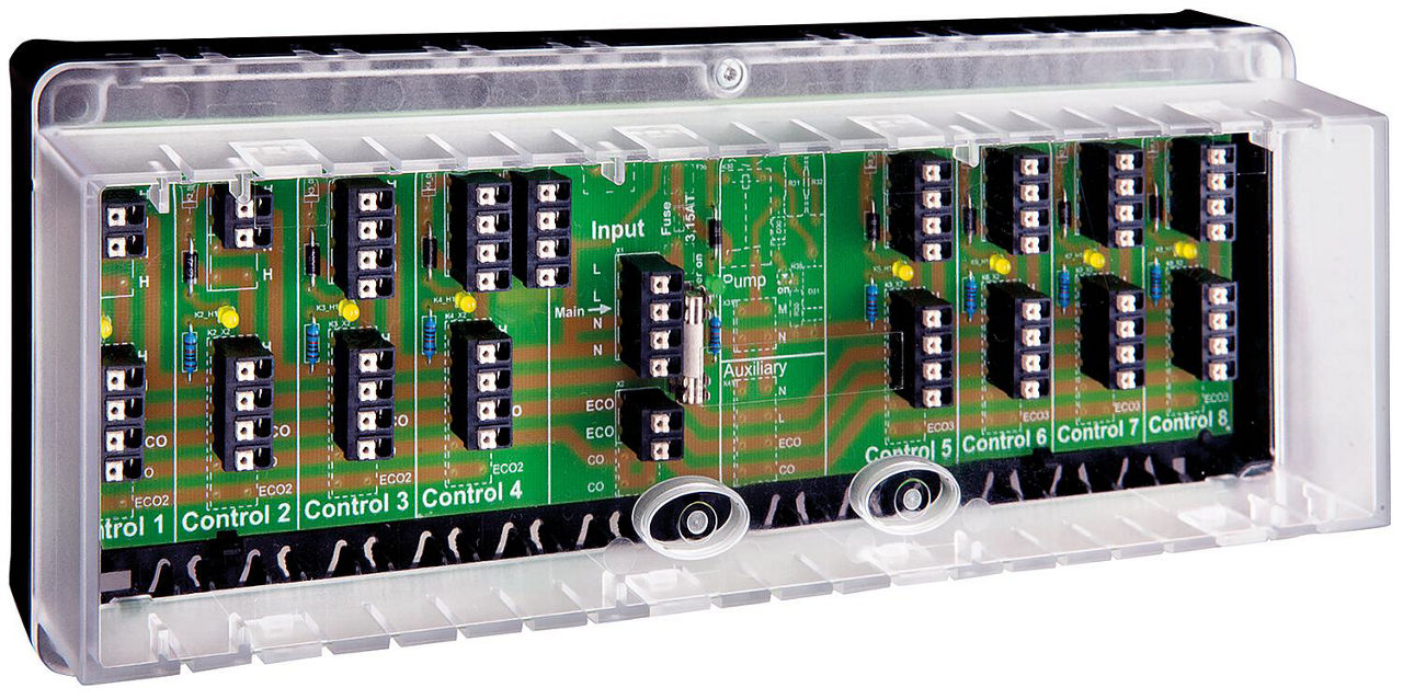 Klemmenleiste, max. 8 Raumthermostate und 16 Stellantriebe, VOOPL-318.178