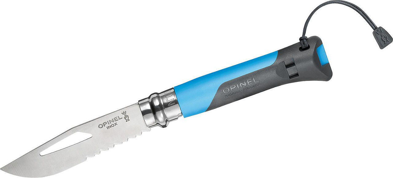 Taschenmesser OPINEL 254268 No 08 Outdoor, Edelstahl, Griff blau