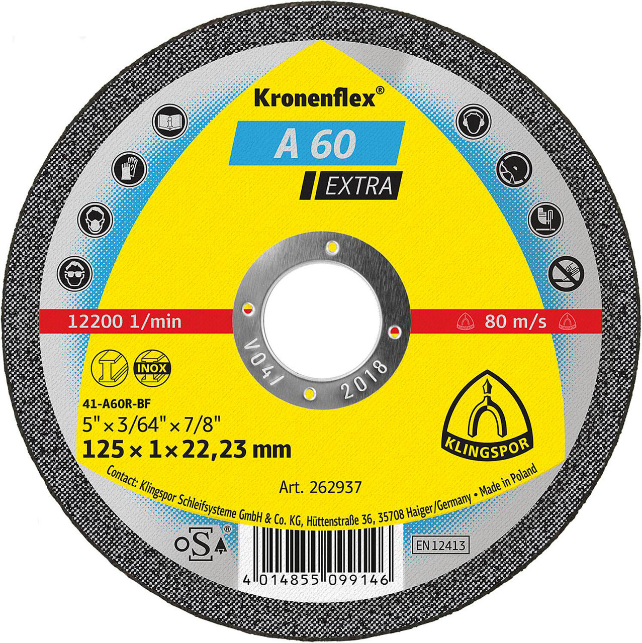 Trennscheibe KLINGSPOR 115x1,0x22,23mm Trennscheibe KLINGSPOR 115x1,0x22,23mm