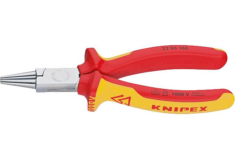 Rundzange verchromt DIN ISO 5745 VDE isoliert mit zweifarbigen Mehr- komponenten Griffhüllen Länge 160mm Rundzange verchromt DIN ISO 5745 VDE isoliert mit zweifarbigen Mehr- komponenten Griffhüllen Länge 160mm