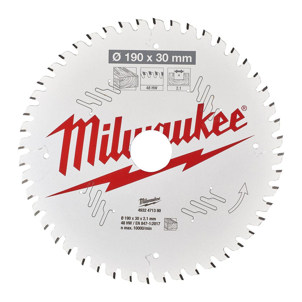 Kreissägeblatt Milwaukee Ø 190x30 mm 48 Z Wechselzahn, für Holz Kreissägeblatt Milwaukee Ø 190x30 mm 48 Z Wechselzahn, für Holz