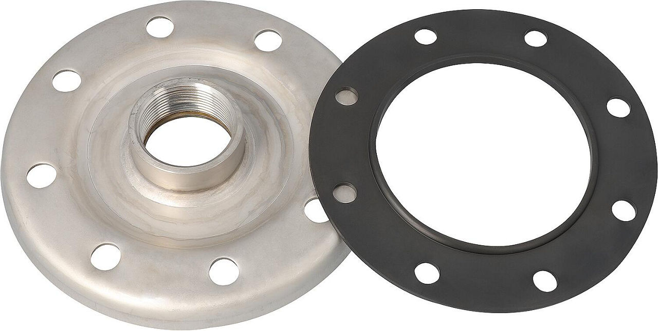 Flanschplatte mit Dichtung Edelstahl 180 mm Muffe DN 40 (1 1/2``)