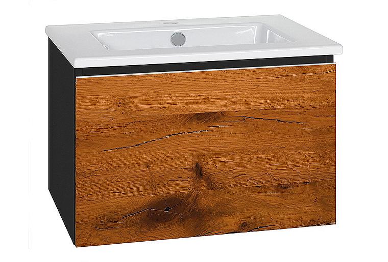 WTU + Keramik-WT Serie ELA Korpus schwarz smt - Front Eiche Furnier dunkel 610x420x510mm WTU + Keramik-WT Serie ELA Korpus schwarz smt - Front Eiche Furnier dunkel 610x420x510mm