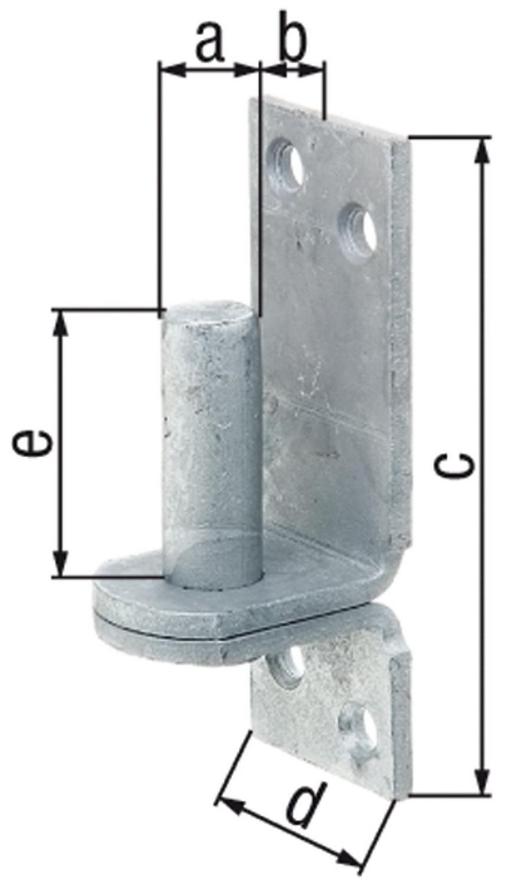Kloben auf Platte, DI, ø 16 mm, 115 x 40 mm, feuerverzinkt Kloben auf Platte, DI, ø 16 mm, 115 x 40 mm, feuerverzinkt