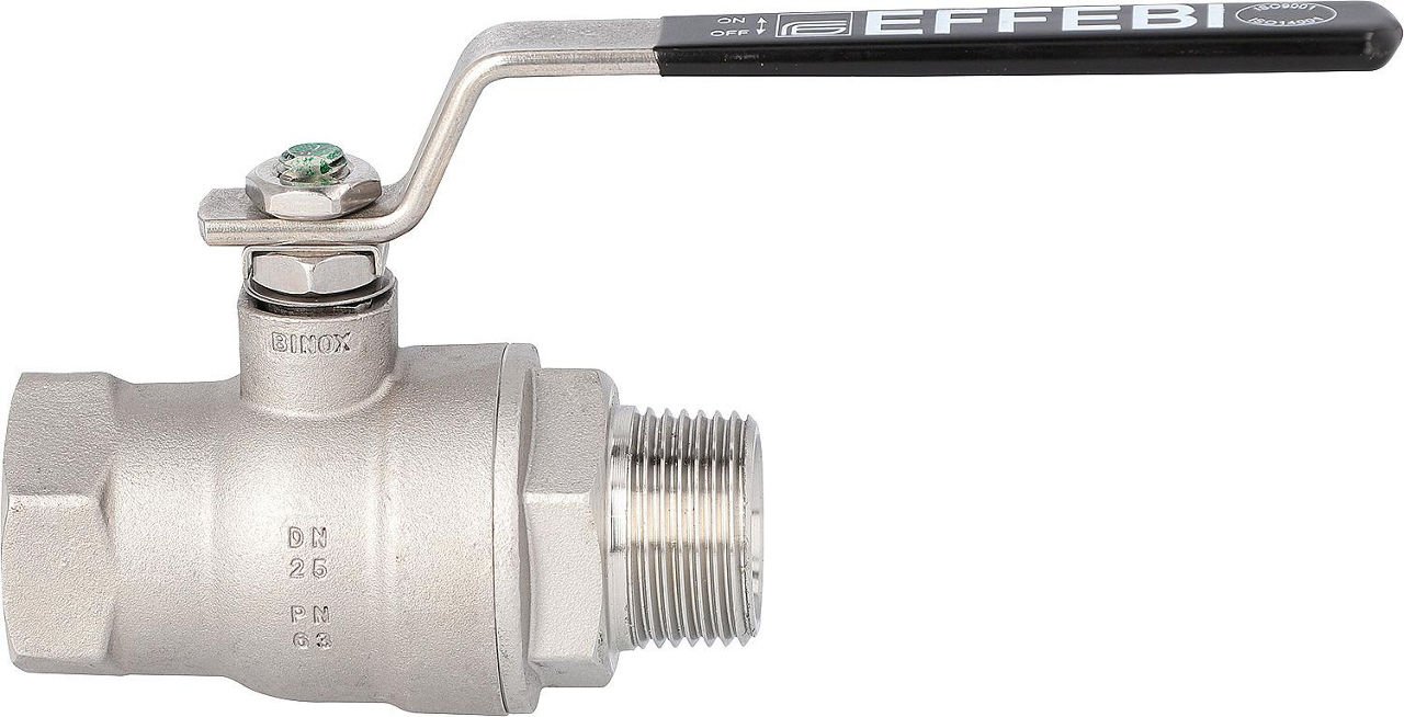 Edelstahlkugelhahn 1" AG/IG mit Stahl-Handhebel Edelstahlkugelhahn 1" AG/IG mit Stahl-Handhebel