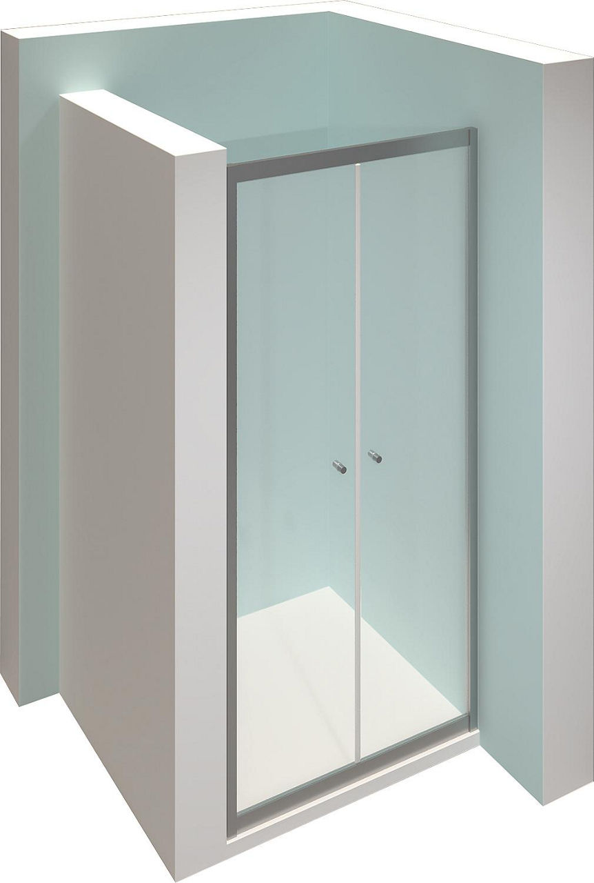 Pendeltür Hüppe Alpha 2 Profil silber matt, Glas 5 mm, 974-1020x1900 mm
