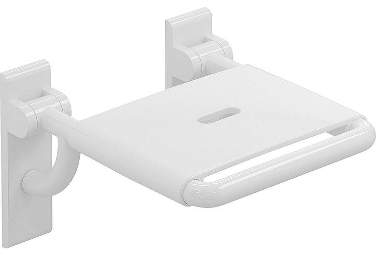 Klappsitz Hewi Serie 801 mit Gabelgelenk, reinweiß