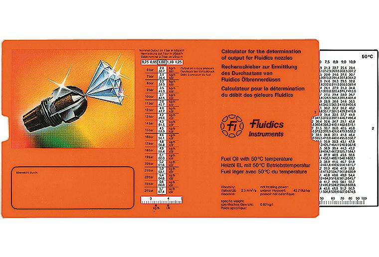 Datenschieber fi für Ölbrennerdüsen
