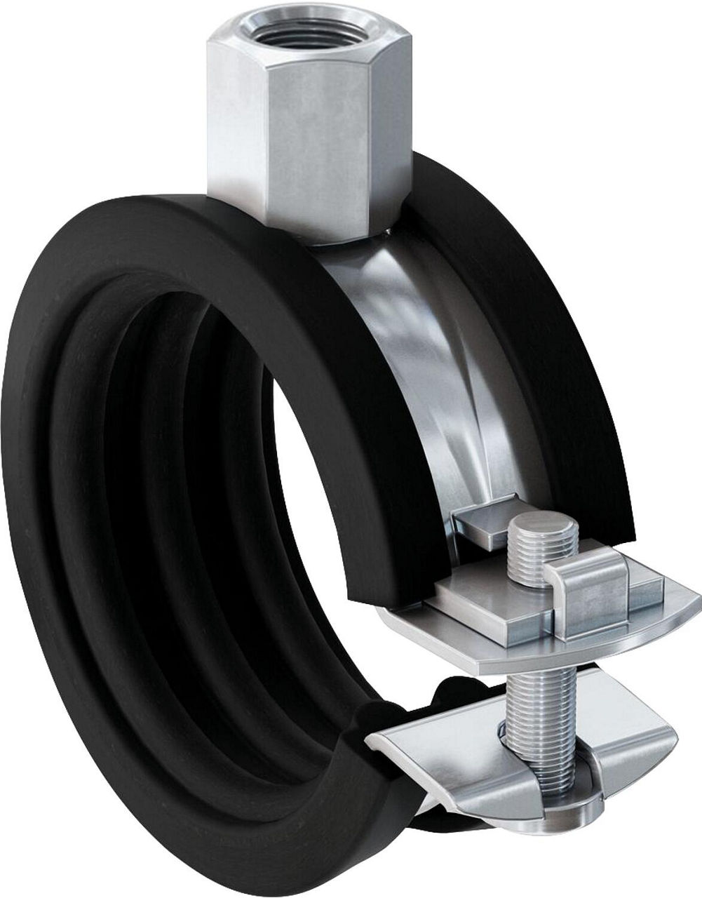Clip-Rohrschelle verzinkt, 3/4" 25-30mm M8+M10