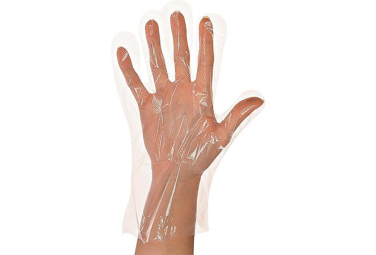 HDPE-Handschuhe Polyclassic Strong, transparent, Gr. 9/L | geblockt gehämmert, Beutel, VPE=100 Stück~n~