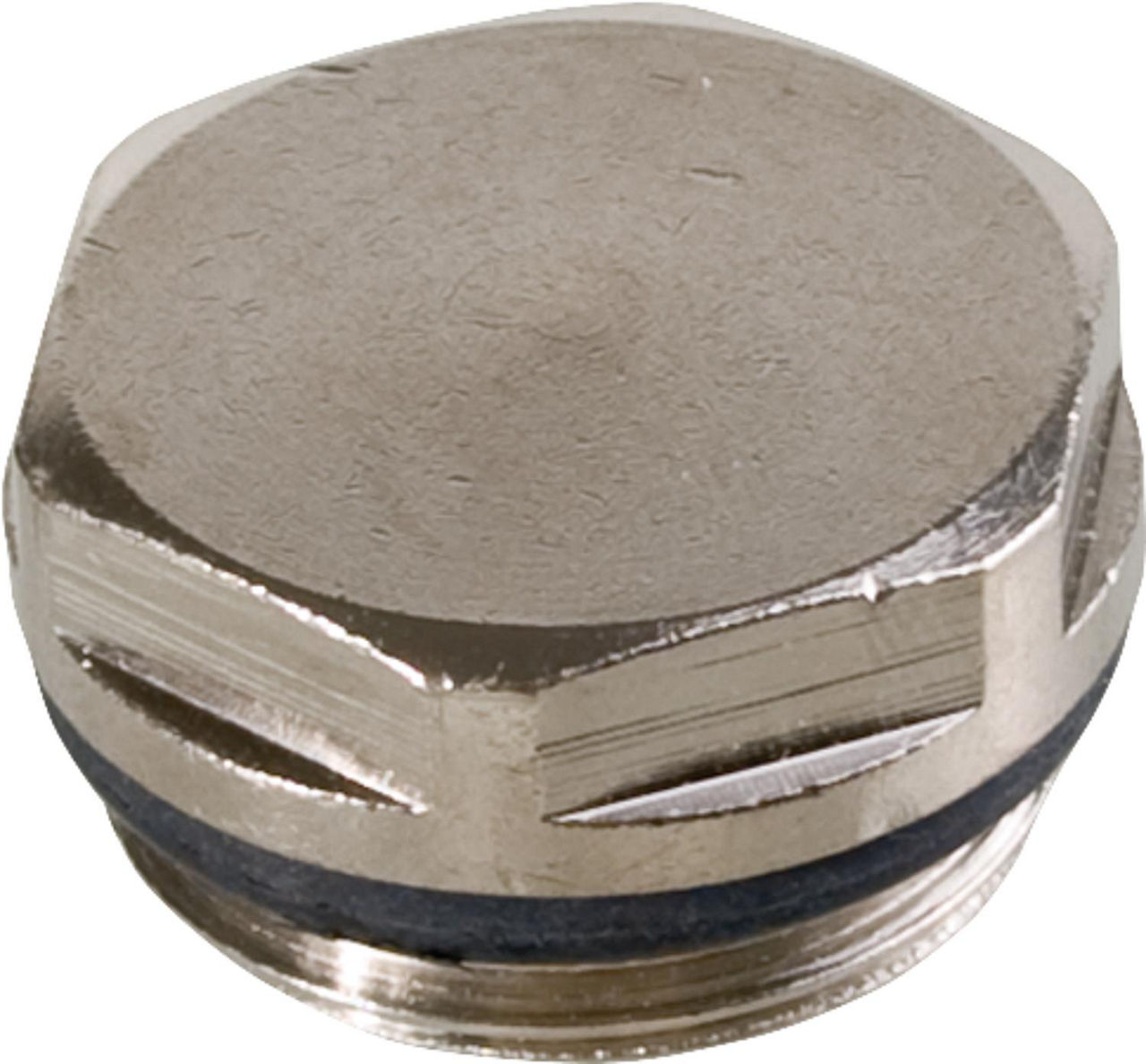 Blindstopfen Messing vernickelt mit EPDM Dichtung Gewinde 3/8" Blindstopfen Messing vernickelt mit EPDM Dichtung Gewinde 3/8"