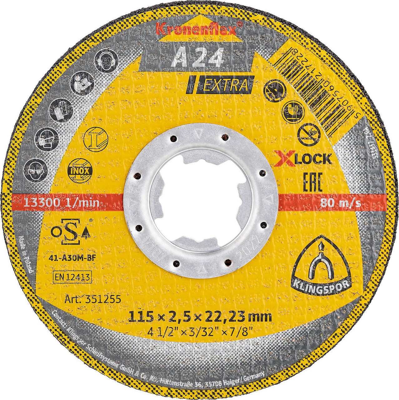 Trennscheibe KLINGSPOR 125x2,5x22,23mm Trennscheibe KLINGSPOR 125x2,5x22,23mm