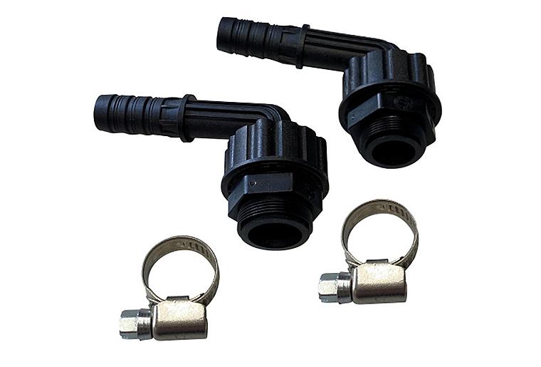 Zapfadapter-Set für Wasserhähne, M22 x DN20(3/4") und M24 x DN20(3/4"), mit zwei Schlauchschellen Zapfadapter-Set für Wasserhähne, M22 x DN20(3/4") und M24 x DN20(3/4"), mit zwei Schlauchschellen