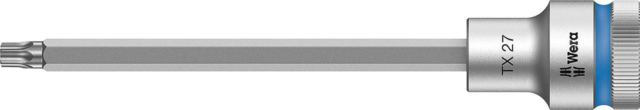 Torx®-Steckschlüsseleinsatz Wera 8767 C HF Bitnuss mit 1/2"-Antrieb, lang, mit Haltefunktion, T27 x 140 mm
