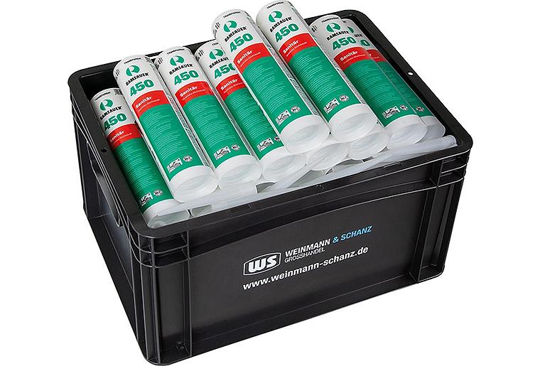 Vorteilspaket WS + Ramsauer, Sanitärsilikon transparent 450, 310 ml / 40 Stück + gratis WS BOX Vorteilspaket WS + Ramsauer, Sanitärsilikon transparent 450, 310 ml / 40 Stück + gratis WS BOX