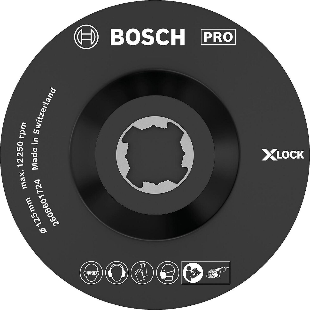 Kletthaftteller BOSCH® mit Center PIN und X - Lock Aufnahme Ø 125 mm Kletthaftteller BOSCH® mit Center PIN und X - Lock Aufnahme Ø 125 mm