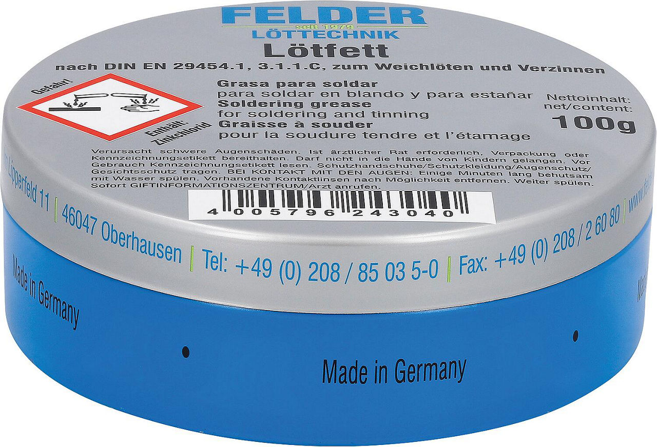 Lötfett, für Kupfer und Kupferlegierungen 100 g Dose Lötfett, für Kupfer und Kupferlegierungen 100 g Dose