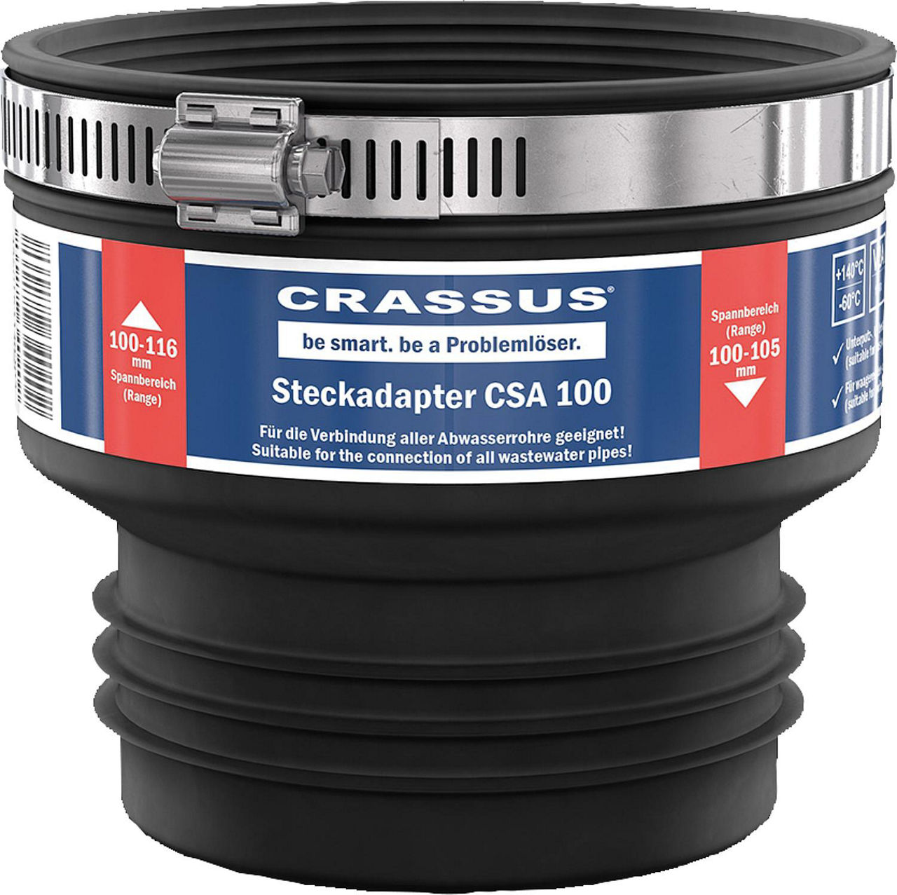 Steckadapter CSA 100 Spannber. 100-116 x 100-105mm TPE, Tmax: +140°C Steckadapter CSA 100 Spannber. 100-116 x 100-105mm TPE, Tmax: +140°C