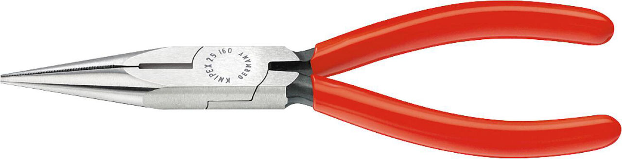 Flachrundzange mit Schneide poliert Kunststoff überzogen gerade Backen Länge 140mm Flachrundzange mit Schneide poliert Kunststoff überzogen gerade Backen Länge 140mm