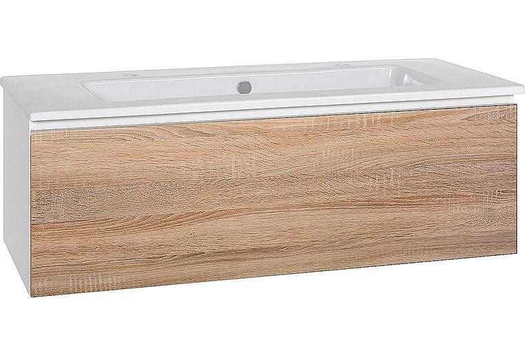 WTU + Keramik-WT ELA Korpus weiß smt - Front Eiche, sägerau,1210x420x510 mm WTU + Keramik-WT ELA Korpus weiß smt - Front Eiche, sägerau,1210x420x510 mm
