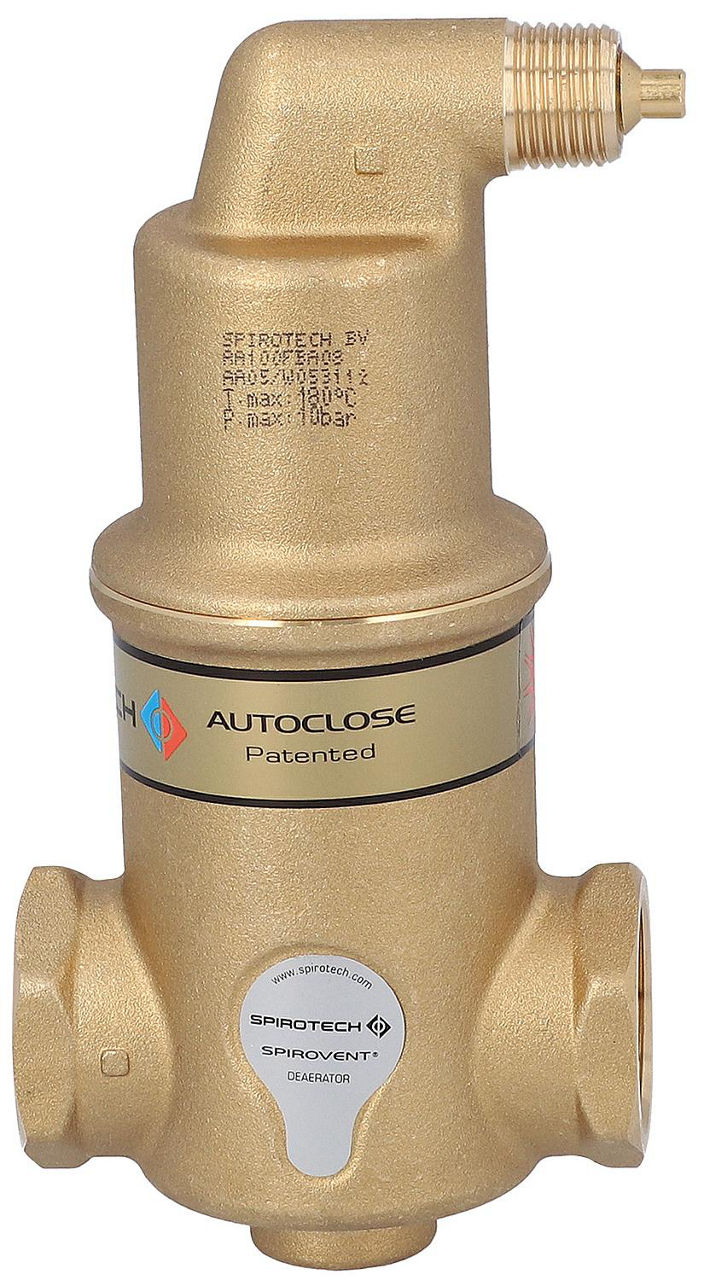 Mikroblasen-Luftabscheider Spirovent Solar AutoClose, DN25(1") IG, horizontal Mikroblasen-Luftabscheider Spirovent Solar AutoClose, DN25(1") IG, horizontal