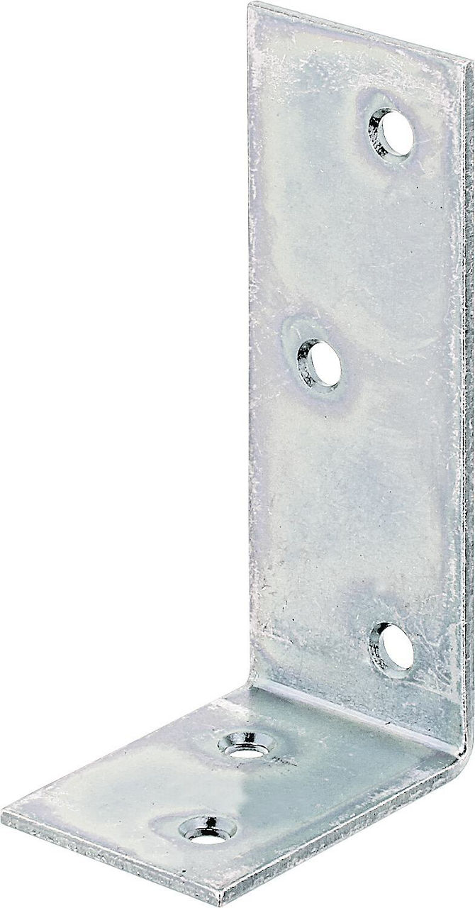 Balkenwinkel, 40x80x30mm, galvanisch verzinkt, dickschichtpassiviert.