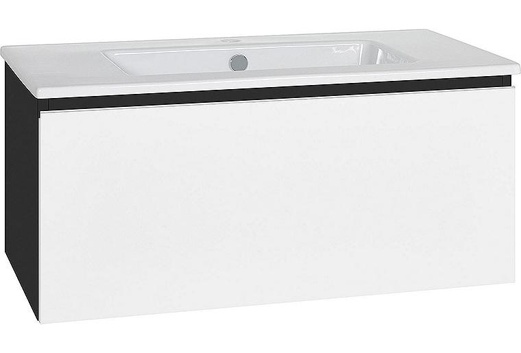 WTU + Keramik-WT ELA Korpus schwarz smt - Front Eiche Furnier dunkel, 910x420x510 mm WTU + Keramik-WT ELA Korpus schwarz smt - Front Eiche Furnier dunkel, 910x420x510 mm