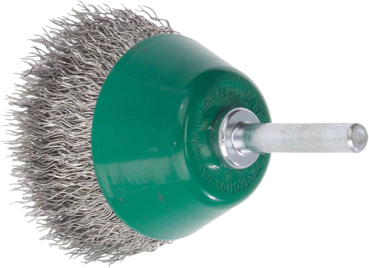 Flächenbürste Ø 70 mm mit 6 mm Schaft, Stahldraht rostfrei 0,3 mm Flächenbürste Ø 70 mm mit 6 mm Schaft, Stahldraht rostfrei 0,3 mm