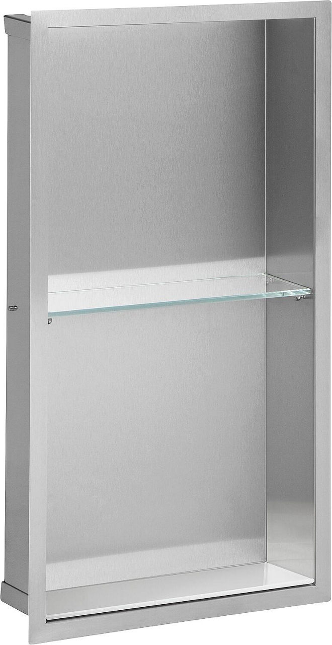 Wandnische 2 Fächer BxHxT: 324x624x150 mm Edelstahlrückwand