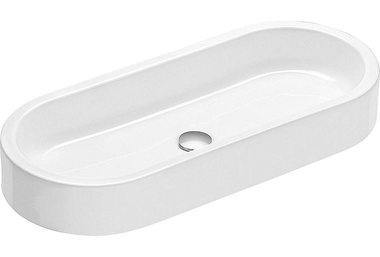 Aufsatz-Waschtisch AREA BxHxT: 800x110x350 mm Keramik weiß