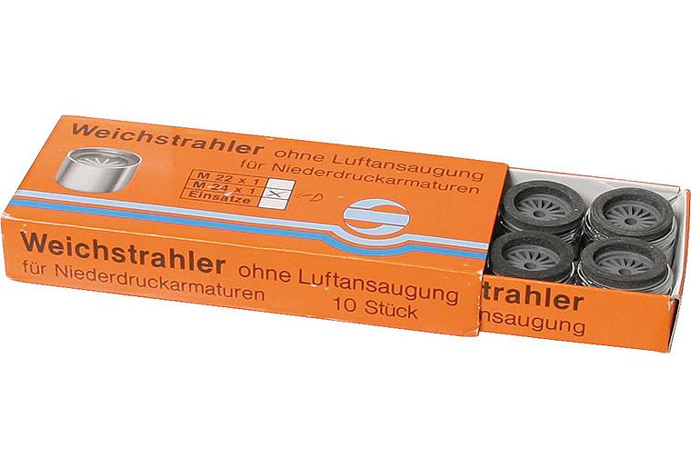 Weichstrahlregler-Niederdruck ohne Prüfz AG M24X1 mit Gummidichtung mit Zahnkranz ""VPE 10 Stk."" Weichstrahlregler-Niederdruck ohne Prüfz AG M24X1 mit Gummidichtung mit Zahnkranz ""VPE 10 Stk.""