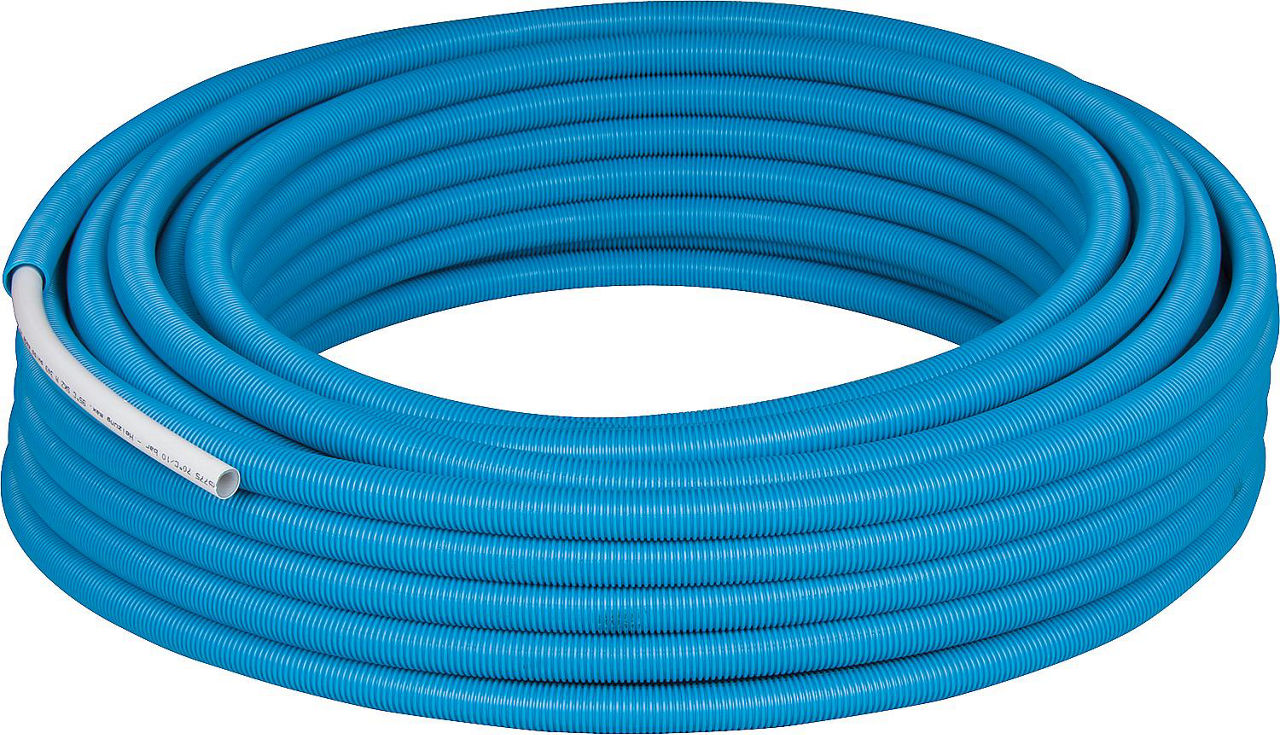 WS Mehrschichtverbundrohr PE-RT im Schutzrohr blau, 20 x 2mm, Rolle a 50m WS Mehrschichtverbundrohr PE-RT im Schutzrohr blau, 20 x 2mm, Rolle a 50m