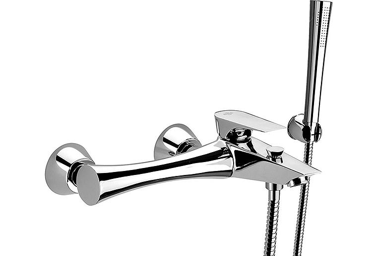 AP-Wannenmischer-Set Diva mit Stabhandbrause Ausladung 205 mm chrom