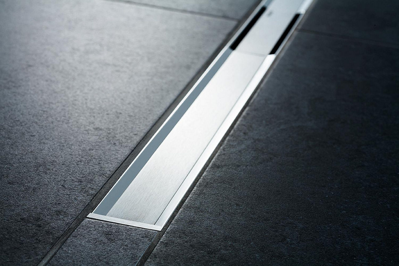 Duschrinne CleanLine80, 300-1100mm, champagne poliert / champagne gebürstet