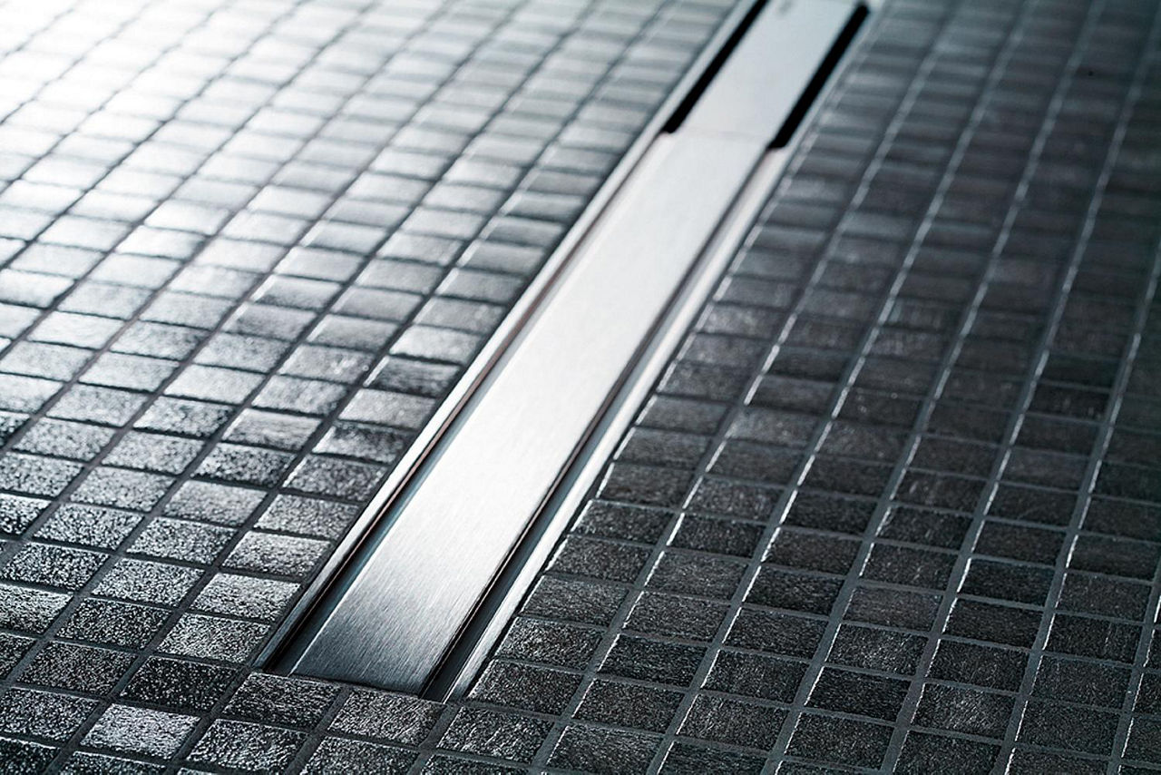Duschrinne CleanLine80, 300-1100mm, champagne poliert / champagne gebürstet