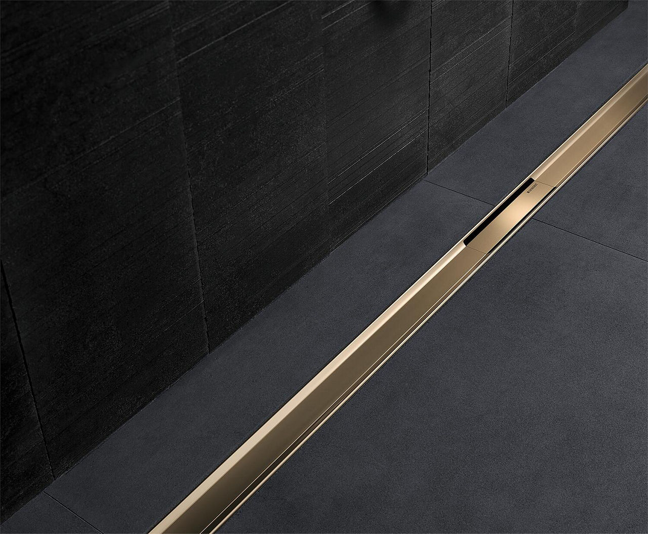 Duschrinne CleanLine80, 300-1100mm, champagne poliert / champagne gebürstet