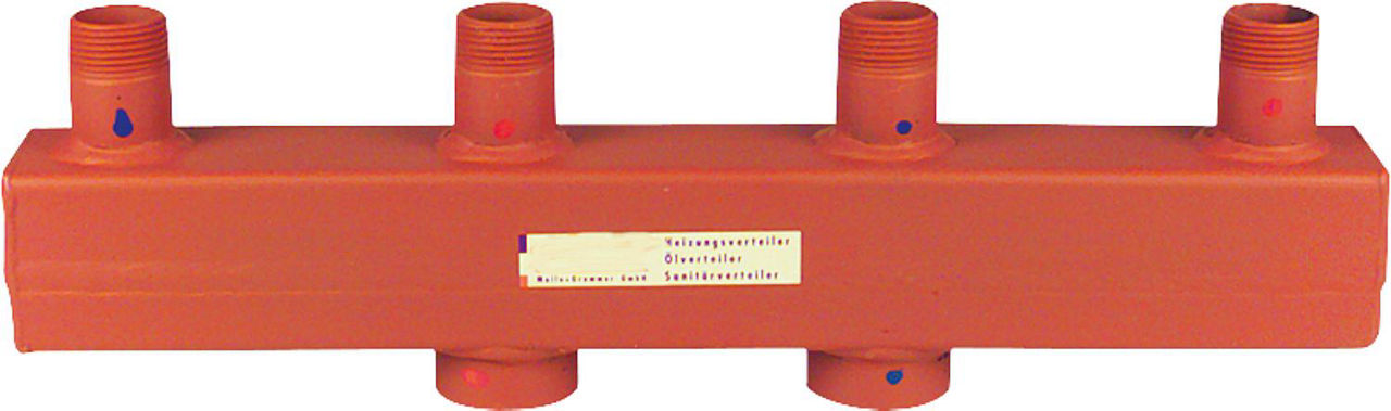 Kesselverteiler DN25 (1") AG Typ 60-12,5 vier Heizgruppen Kesselverteiler DN25 (1") AG Typ 60-12,5 vier Heizgruppen