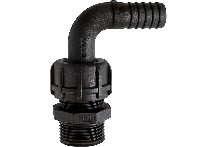 Schlauchanschluss gebogen AG, 1" Kunststoff